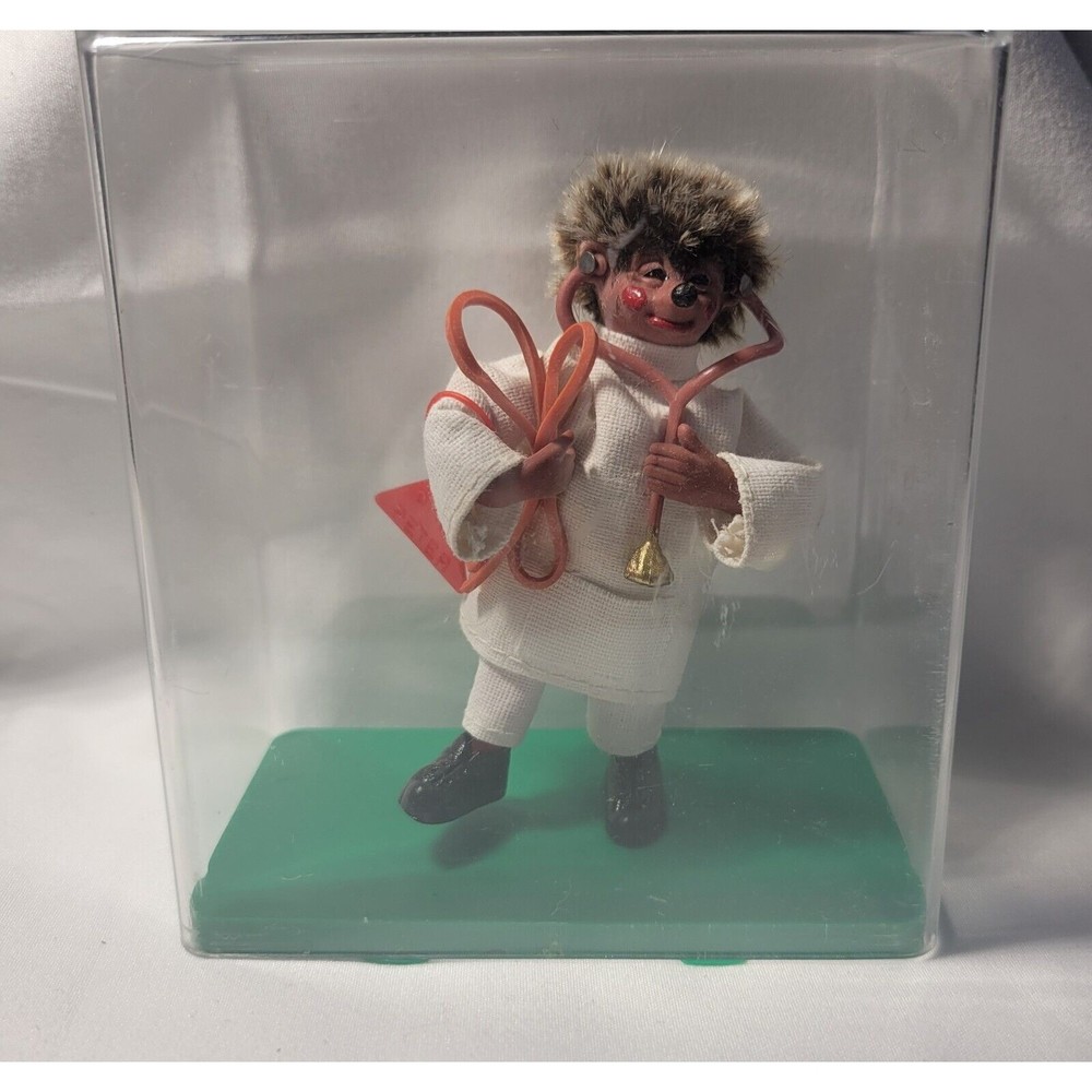 Vintage Original Peter-Figuren Doctor Hedgehog Figure With Case & Tag Rare HTF